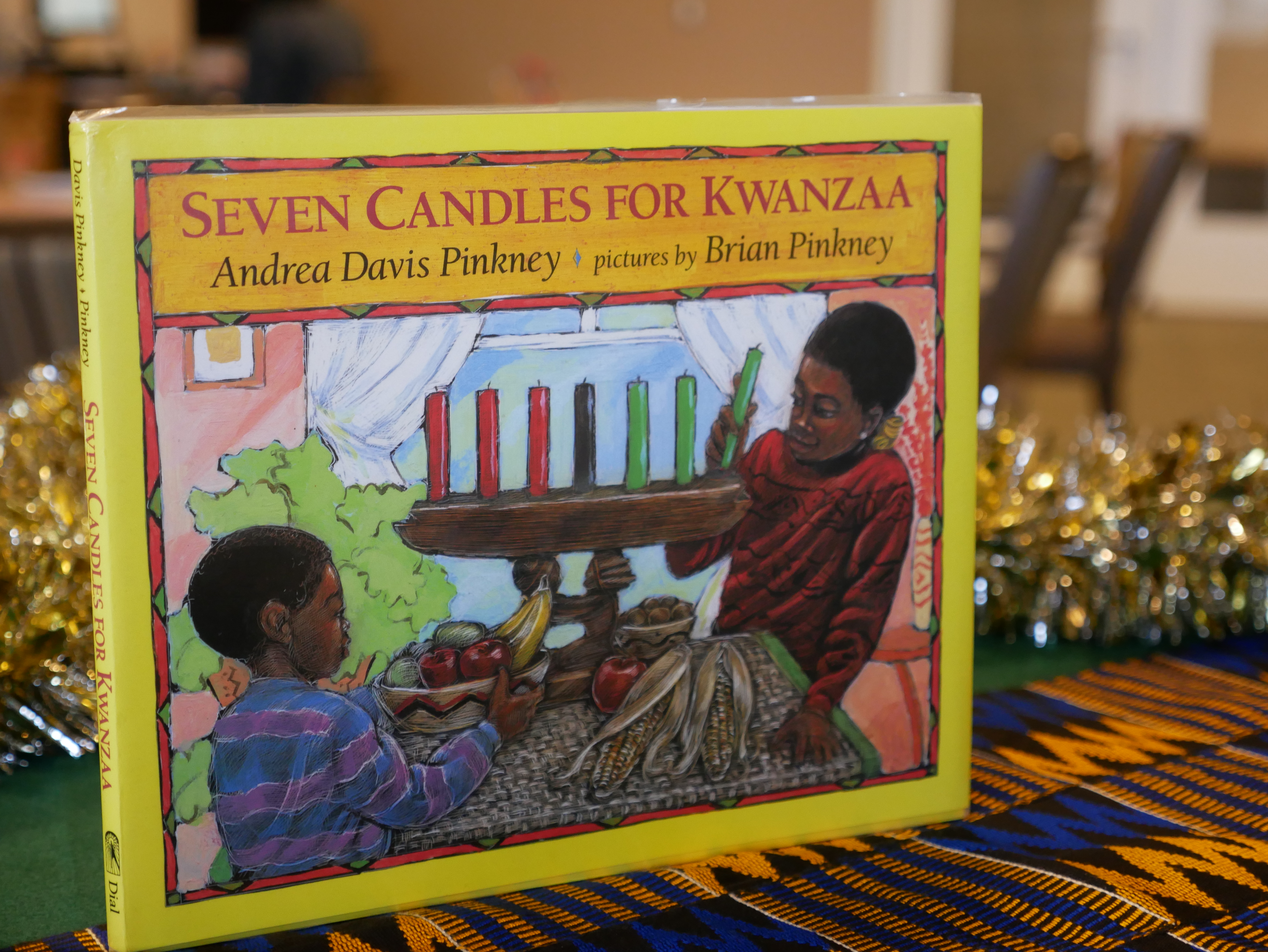 Seven Candles for Kwanzaa by Andrea Davis Pinkney and Illustrated by Brian Pinkney (1993) GT 4403 .P56 1993 Classic book about Kwanzaa and its importance to African American culture